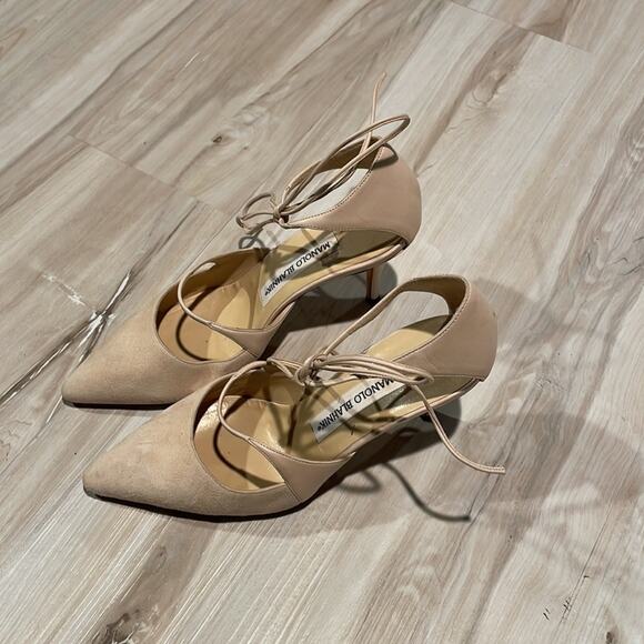 Manolo Blahnik blush lace up heels size 36 - Picture 4 of 7